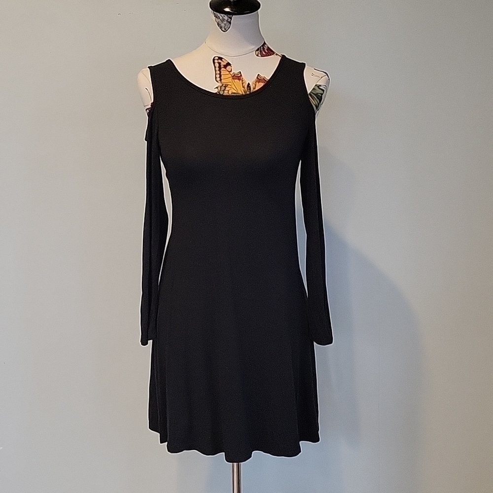 ART CLASS black open or cold shoulder midi dress in size Large 10/12.